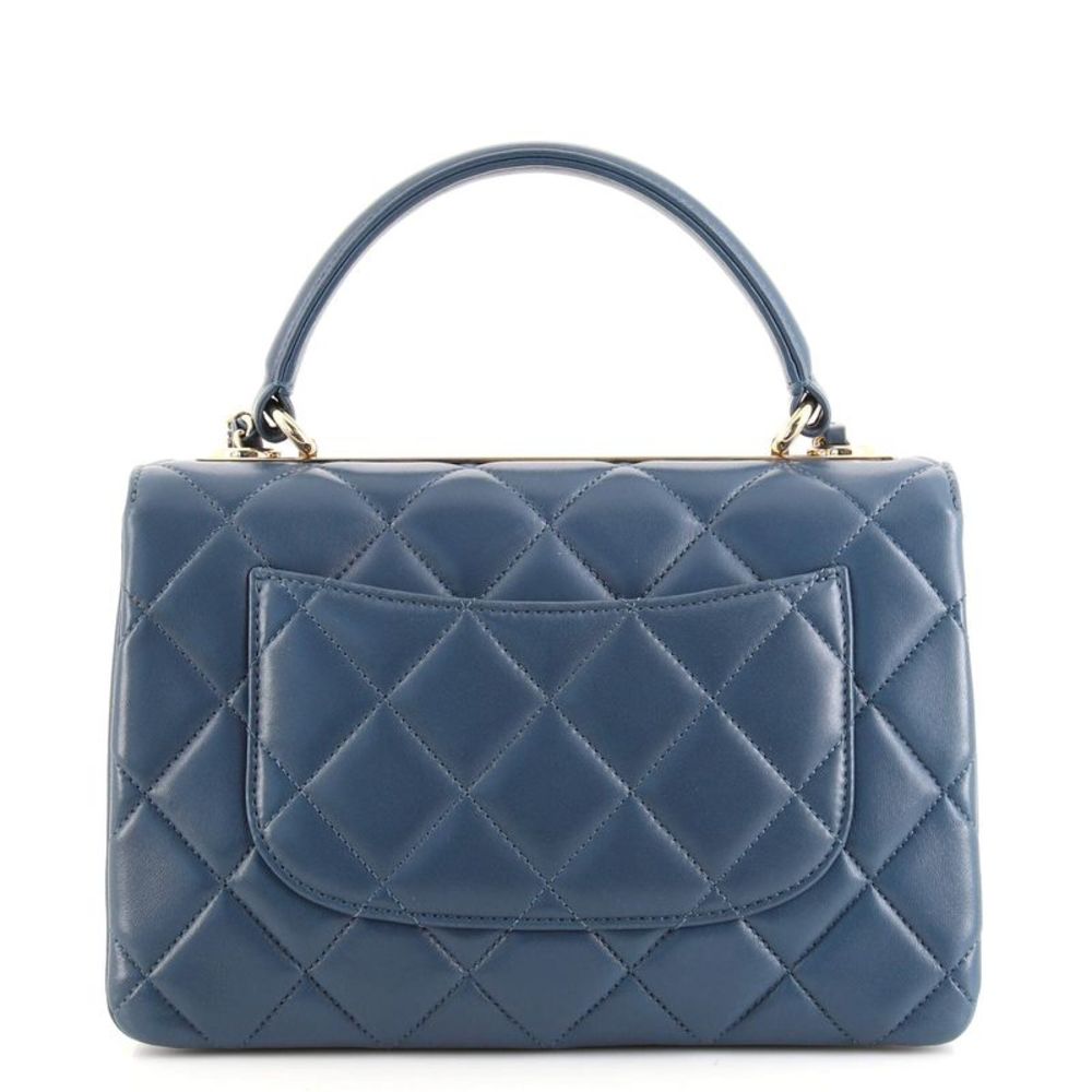 Chanel Trendy CC Top Handle Bag Quilted Lambskin Small Blue - Picture 4 of 9
